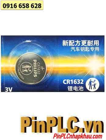 Philips CR1632P5BC/93, Pin đồng xu 3v lithium Philips CR1632P5BC/93 chính hãng